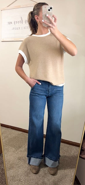 Khaki Short Sleeve Top