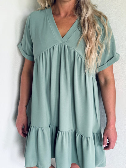 V-Neck Dress Sage