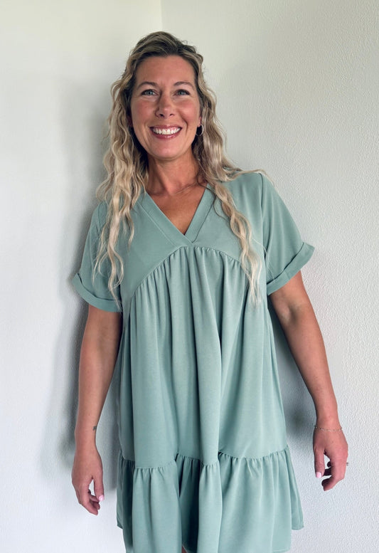 V-Neck Dress Sage