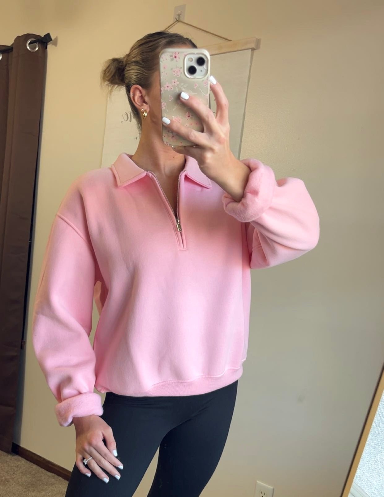 Pink Cloud Fleece Half Zip