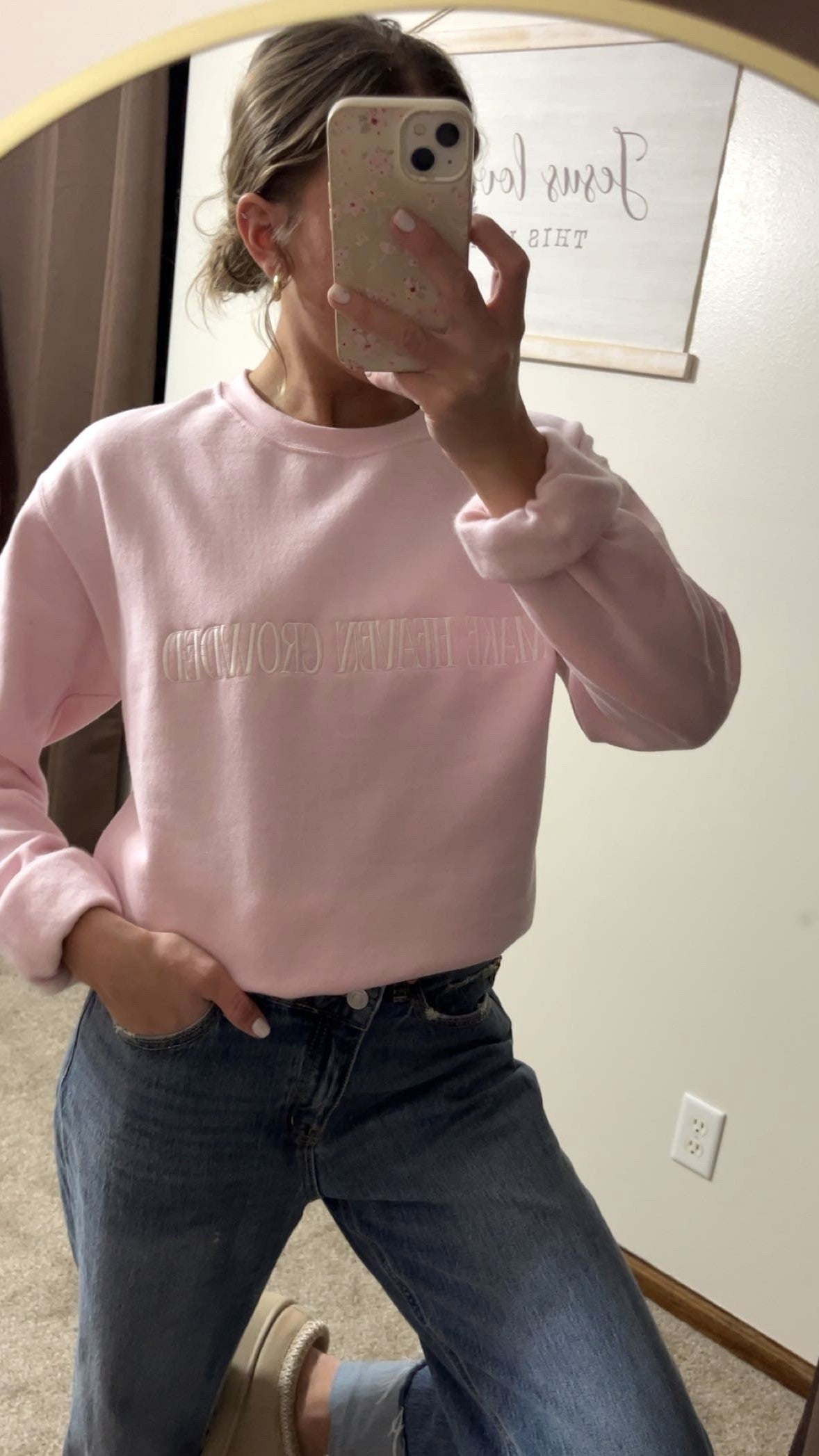 Make Heaven Crowded Sweatshirt- Light pink