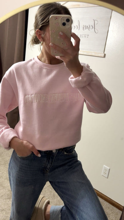 Make Heaven Crowded Sweatshirt- Light pink