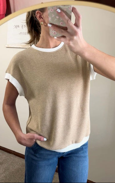 Khaki Short Sleeve Top